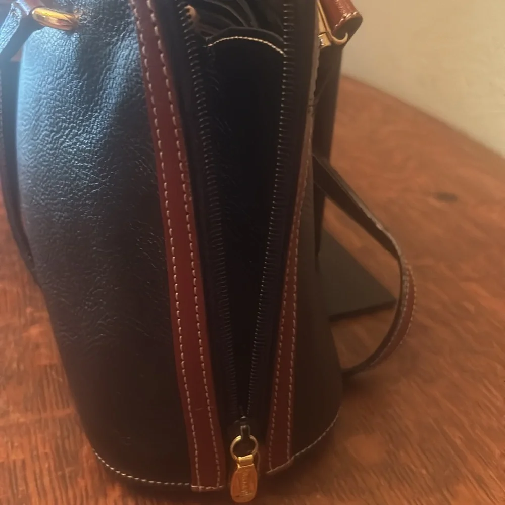 Bally Vintage Black and Brown Pebbled Leather Satchel with Shoulder Strap - Picture 7 of 15